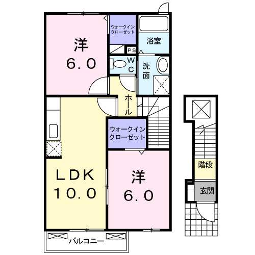 リヴィエールⅤBの間取り