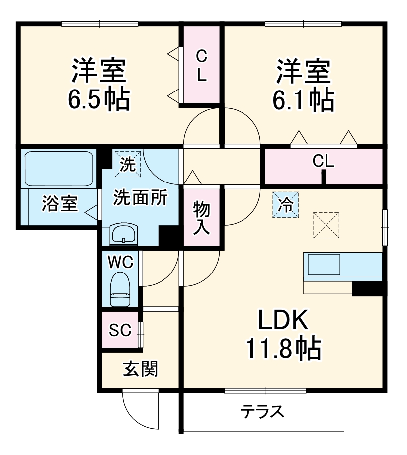 ハイネスEの間取り