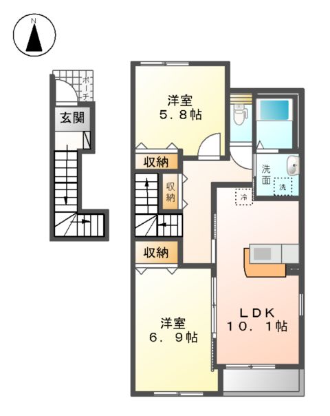 エスポワール Aの間取り