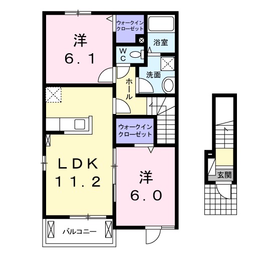 メゾンカーメルⅡＢ・02010号室の間取り