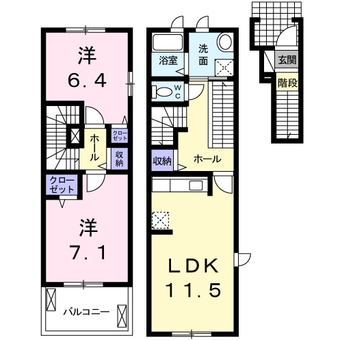 グリーンシティ竜美Cの間取り