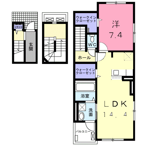 ソレイユ Fの間取り
