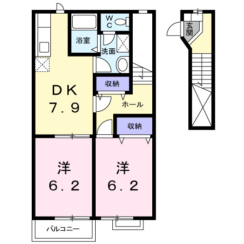 メゾンエスポールⅡ・Bの間取り