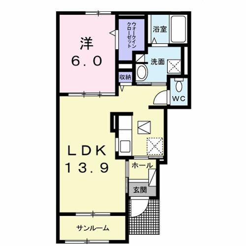 アオ アクア Ⅱの間取り