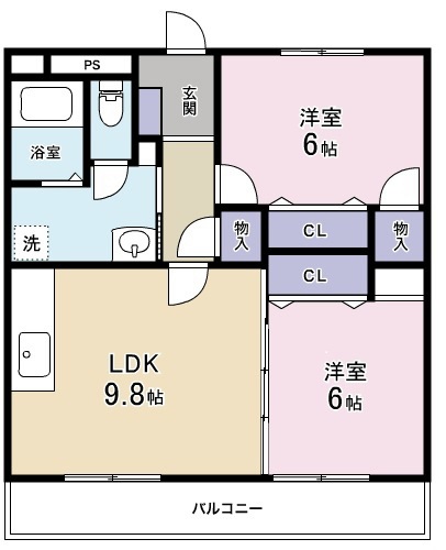 VPマンションⅢの間取り