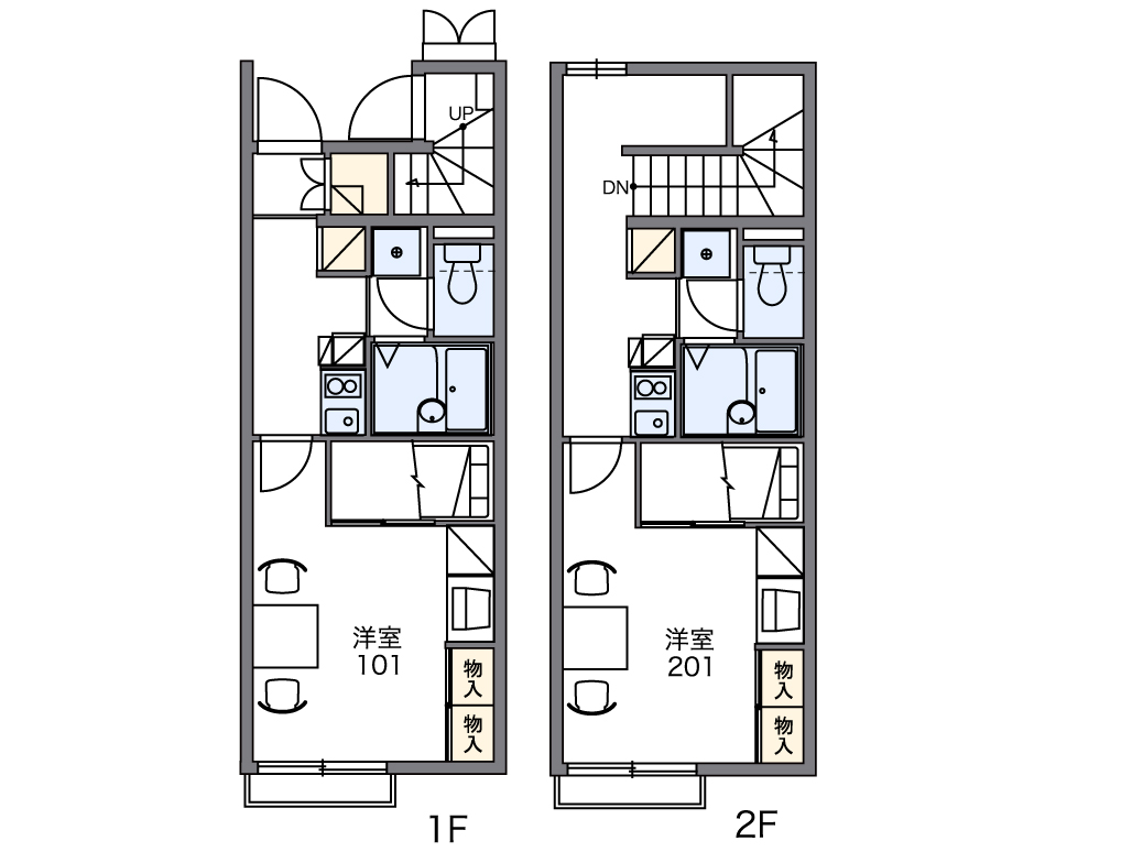 レオパレスグリーンフラットEの間取り