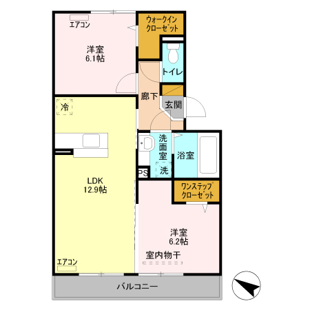 カルチェAの間取り