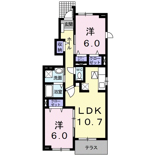 サンプラス Kの間取り