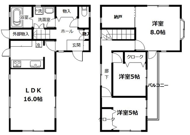 東寺尾1丁目戸建の間取り