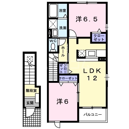 プラシード・02040号室の間取り