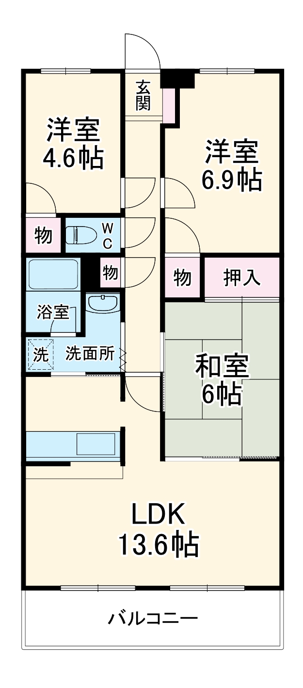 リヴェールセントラルハイツの間取り