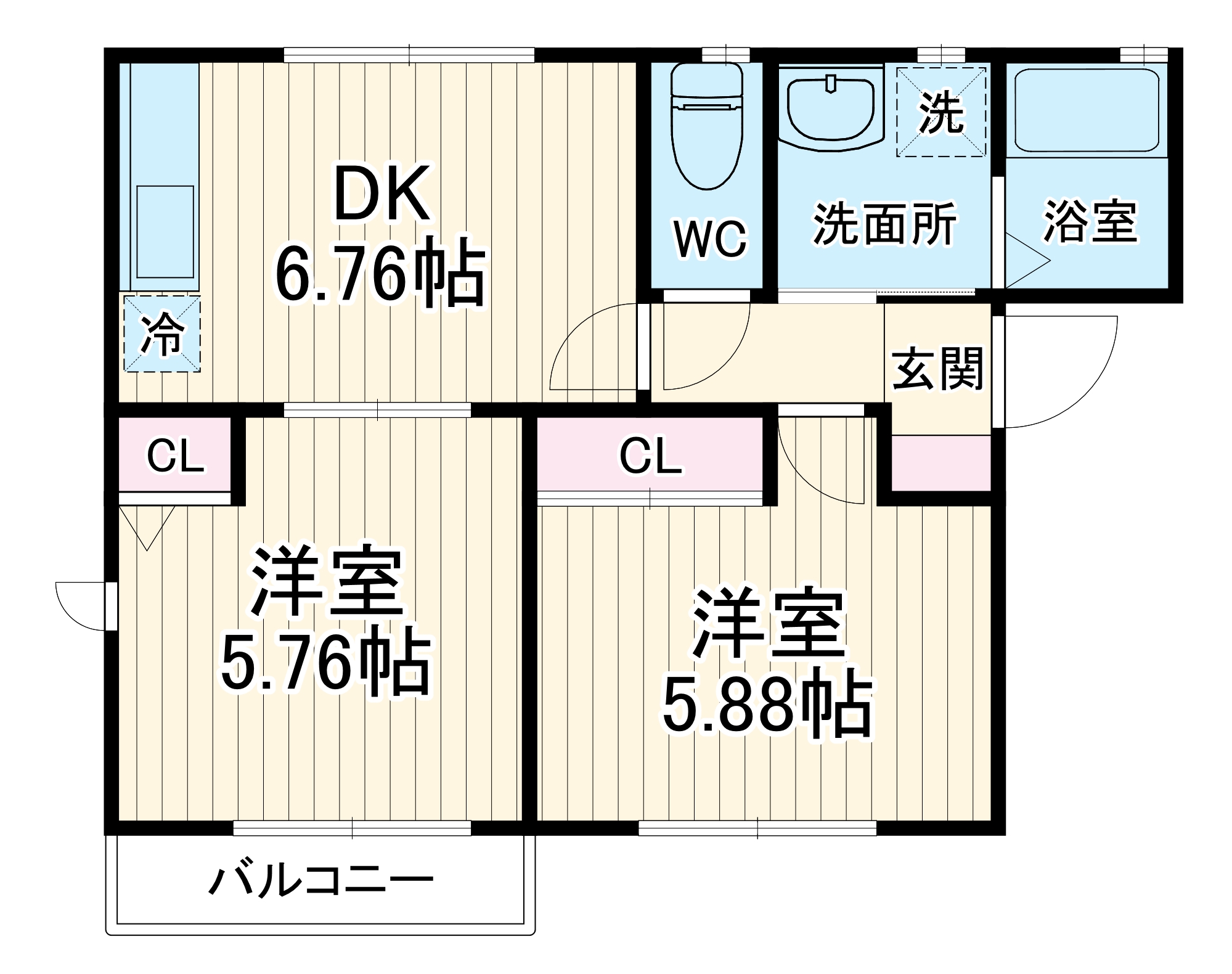 ランドコートB棟の間取り