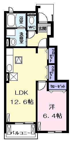ラヴァーズ Aの間取り