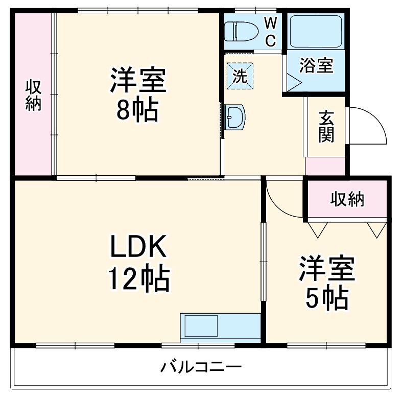 レイク平和Aの間取り