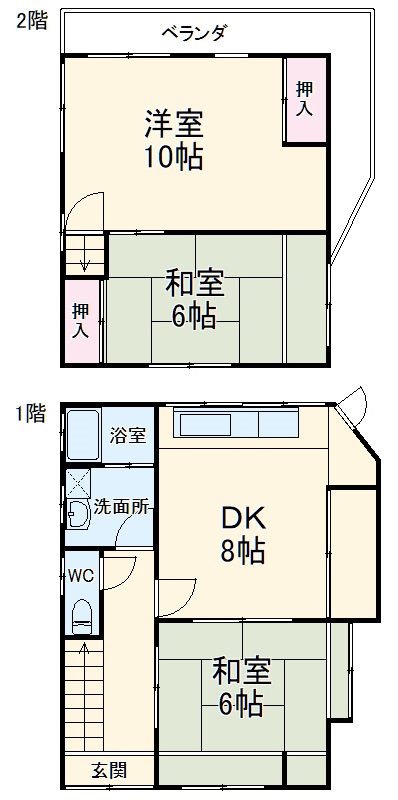 中区大平町戸建の間取り