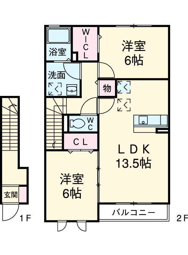 アクア・ミル Aの間取り