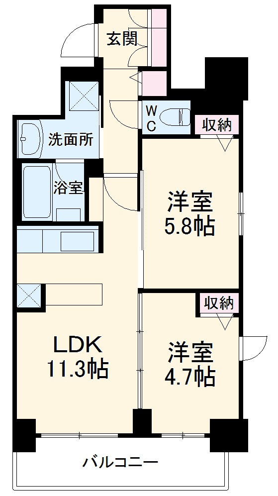 S-RESIDENCE葵Ⅱの間取り