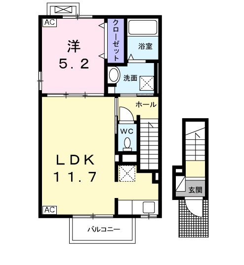 グレイスコート Aの間取り