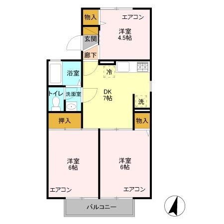 プリムヴェール(川越)Aの間取り