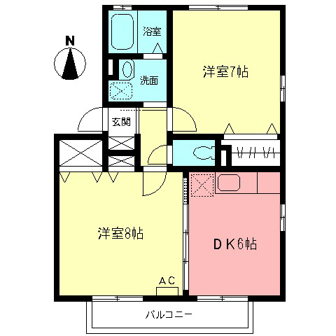 今泉台の完工年月(2005年4月)築の賃貸アパートの間取り