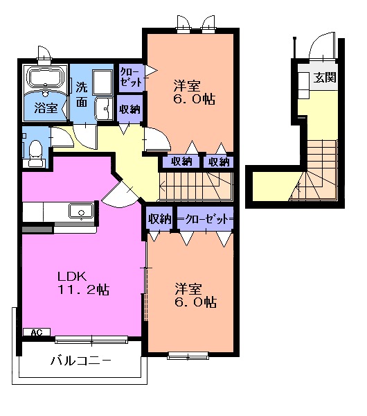 モデルノ・デーアBの間取り
