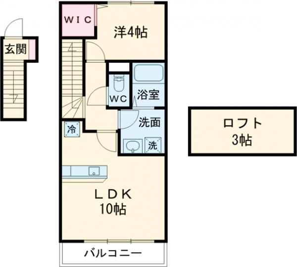 中町の完工年月(2009年8月)築の賃貸アパートの間取り