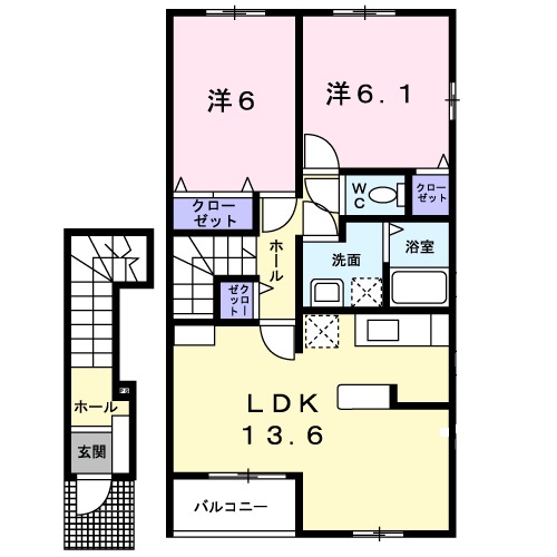アドーラ木曽川　Ⅲ・02020号室の間取り