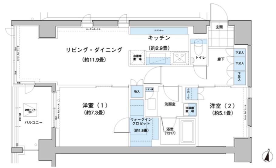 ガーデニエール砧レジデンスの間取り