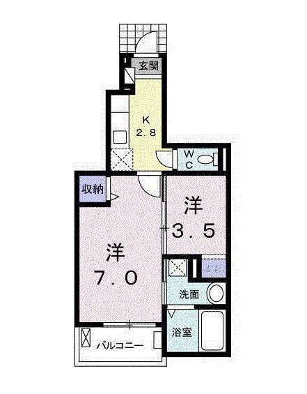 ル シェル ブルー Bの間取り