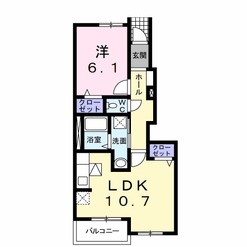 アドーラ木曽川　Ⅱ・01010号室の間取り