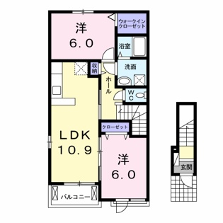クレアール鈴鹿Bの間取り