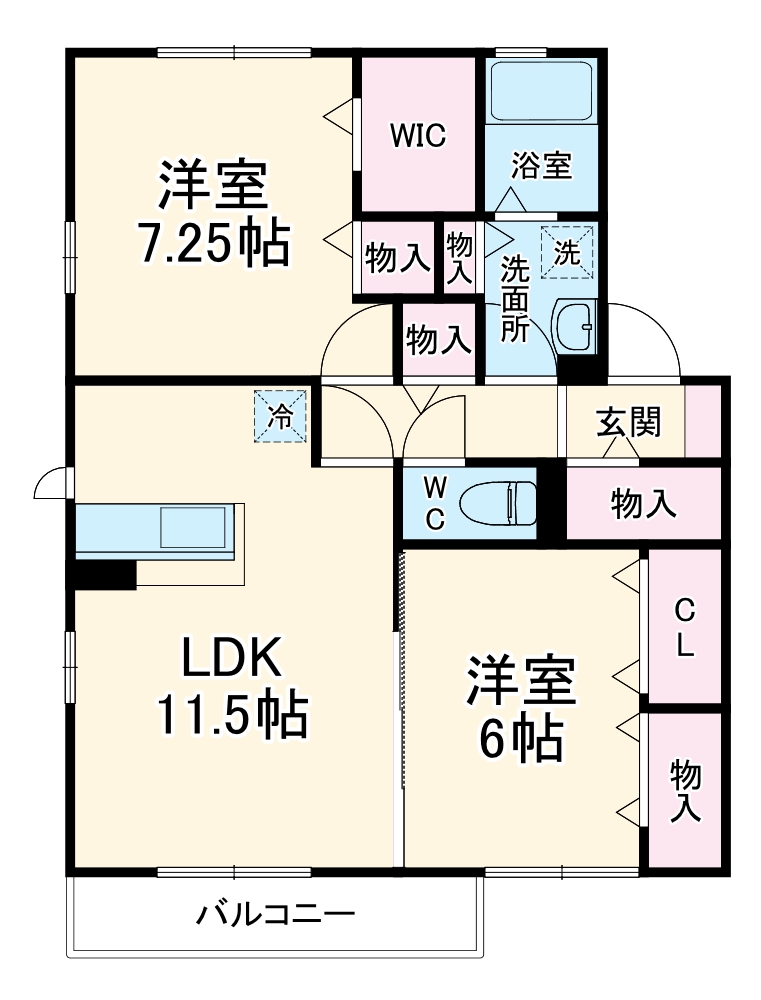 サンパティーク Bの間取り