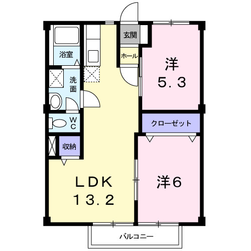 オーシャンビュー岸岡の間取り