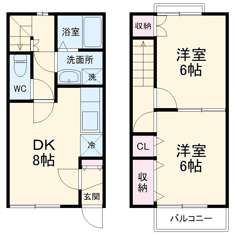 菩提の完工年月(2002年2月)築の賃貸一戸建ての間取り