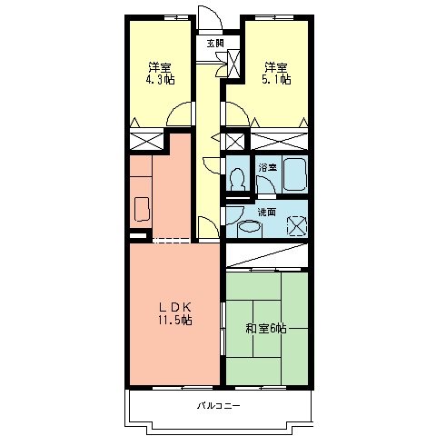 グランベル本厚木の間取り