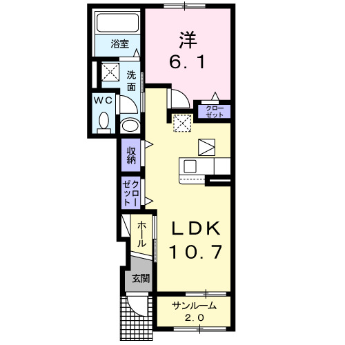 エルディケイ Ⅰの間取り
