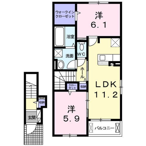 02030号室の間取り