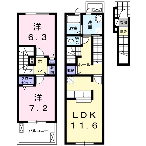 エボルシオン東光 Bの間取り