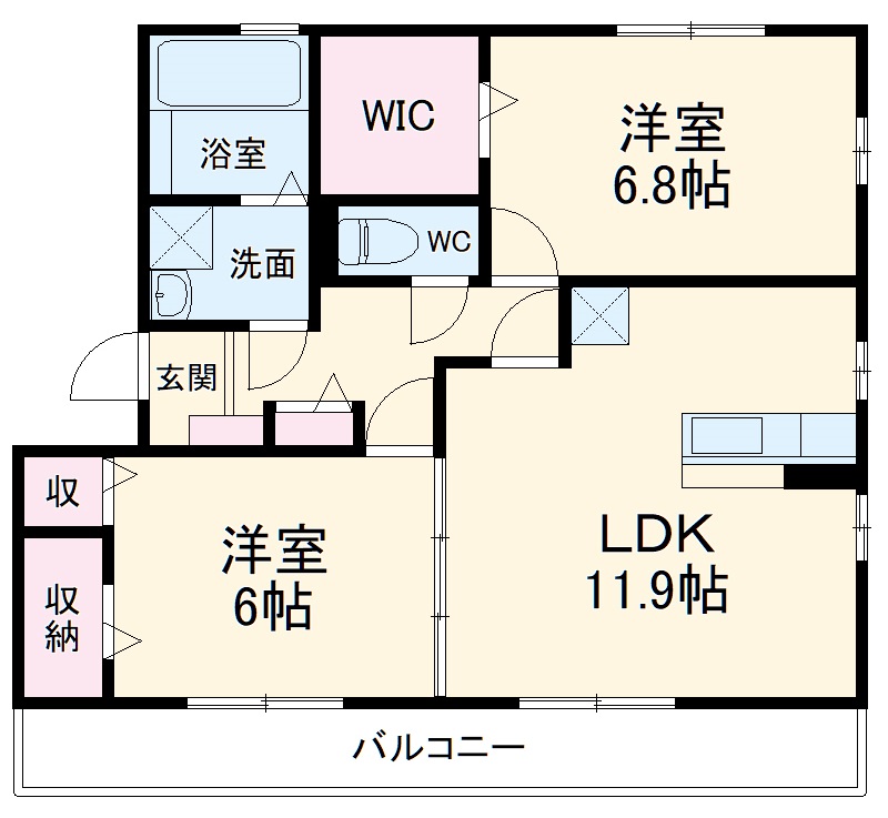 東田原の完工年月（2009年3月）築の賃貸アパートの間取り