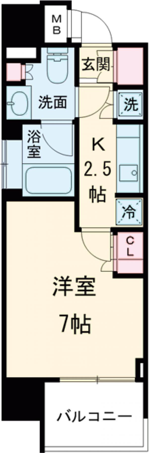 パークアクシス新御徒町Eastの間取り