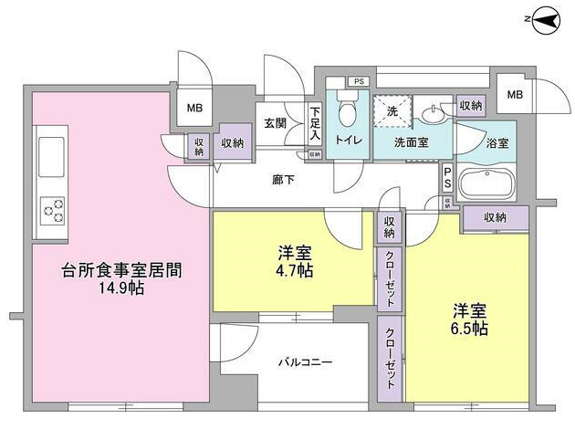 デュエット北千住セレナの間取り