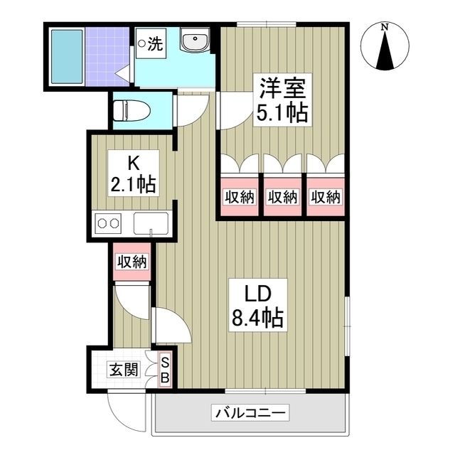 ラ・メール城脇Aの間取り