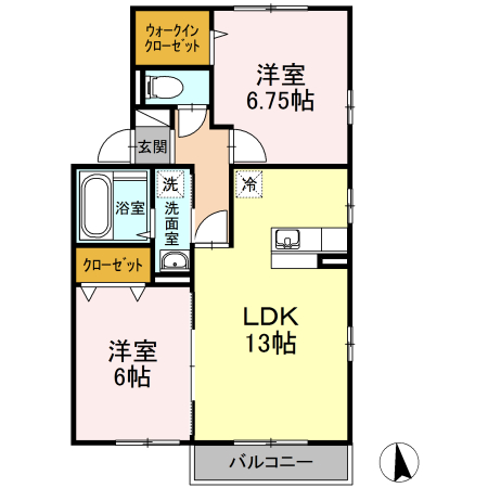 south wind Ⅱの間取り