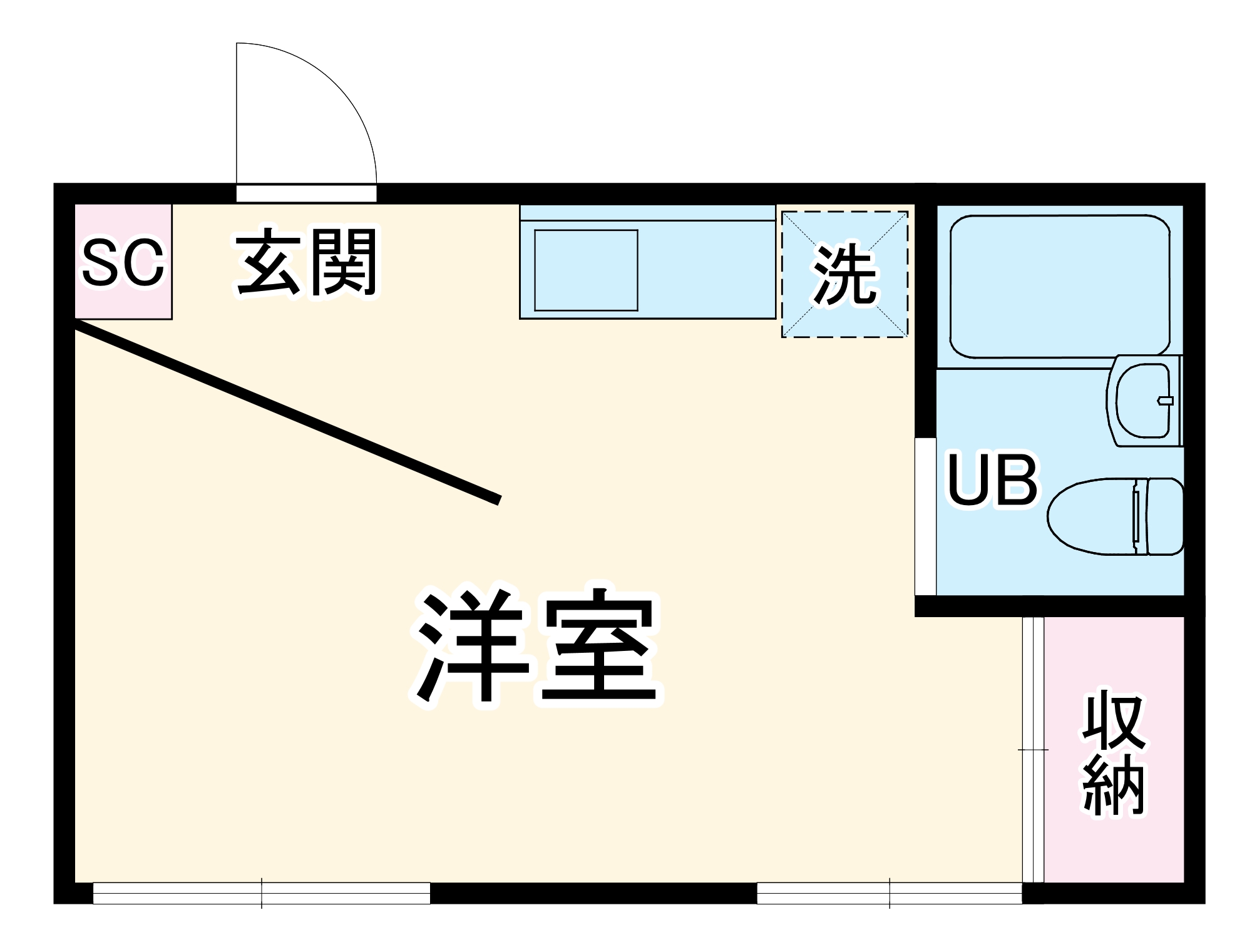 コーポ柳・102号室の間取り