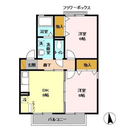 コーポ小倉 Bの間取り