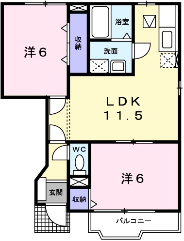 クレーデレ ドーノ ヨッシーⅡの間取り