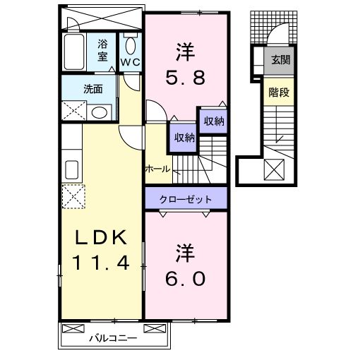 プレッソ前野 Ⅱの間取り