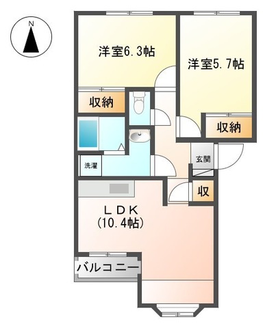 エバーフォーティワン・201号室の間取り