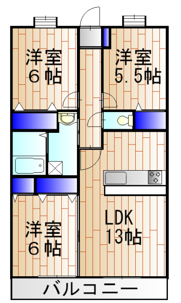 グリーンヒルズ玉川弐番館の間取り