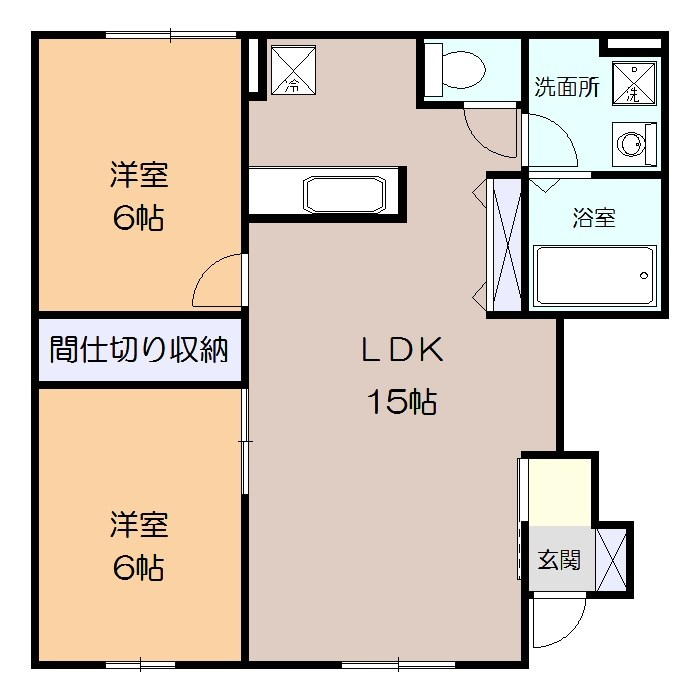 リュミエール・ソレールAの間取り